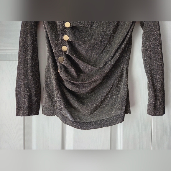NWOT Karen Millen Metallic Off-Shoulder Sweater - Picture 7 of 10